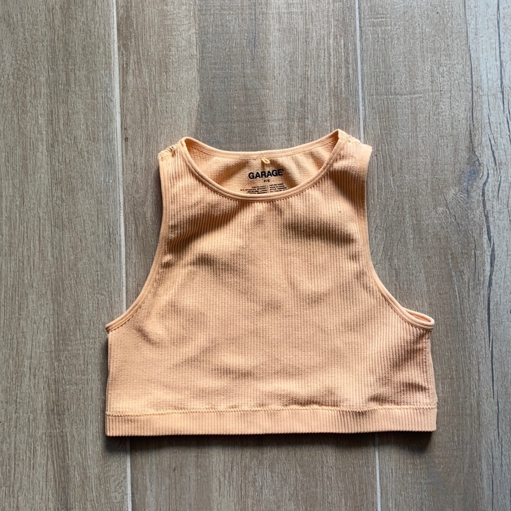 Garage clothing orange ribbed crop top